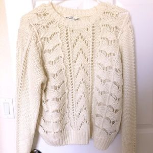Cream colored slub knit sweater